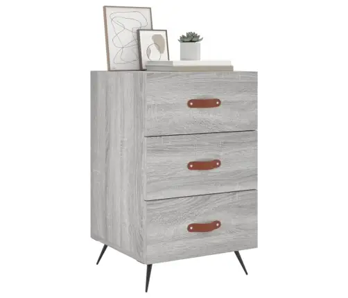 Naktsskapītis, Pelēka Ozolkoka, 40X40X66 Cm, Inženierijas Koks Vidaxl