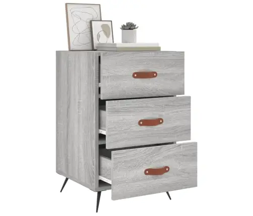 Naktsskapītis, Pelēka Ozolkoka, 40X40X66 Cm, Inženierijas Koks Vidaxl