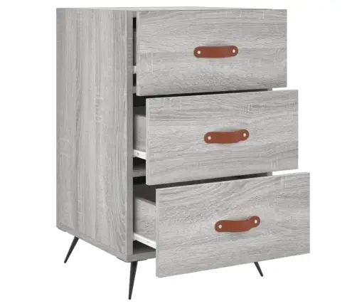 Naktsskapītis, Pelēka Ozolkoka, 40X40X66 Cm, Inženierijas Koks Vidaxl