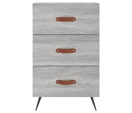 Naktsskapītis, Pelēka Ozolkoka, 40X40X66 Cm, Inženierijas Koks Vidaxl