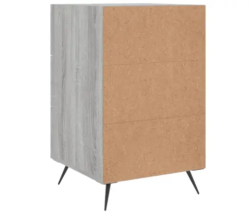 Naktsskapītis, Pelēka Ozolkoka, 40X40X66 Cm, Inženierijas Koks Vidaxl