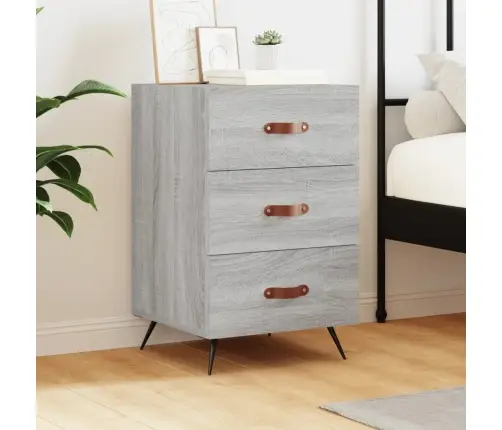 Naktsskapītis, Pelēka Ozolkoka, 40X40X66 Cm, Inženierijas Koks Vidaxl