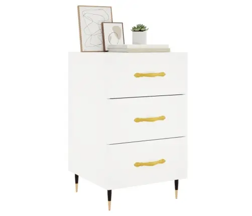 Naktsskapītis, Balts, 40X40X66 Cm, Inženierijas Koks Vidaxl