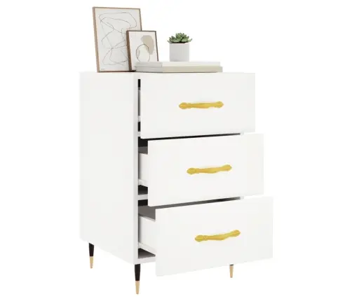 Naktsskapītis, Balts, 40X40X66 Cm, Inženierijas Koks Vidaxl