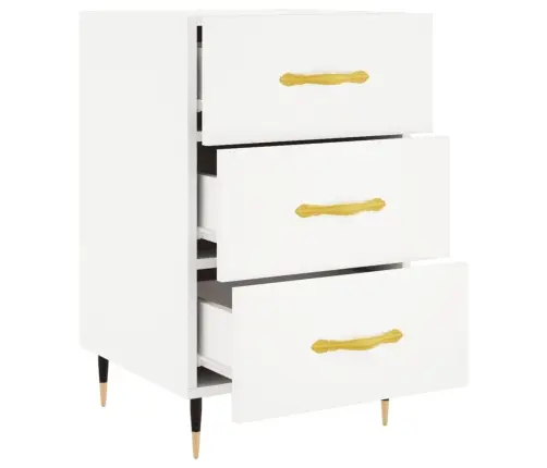 Naktsskapītis, Balts, 40X40X66 Cm, Inženierijas Koks Vidaxl