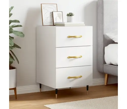 Naktsskapītis, Balts, 40X40X66 Cm, Inženierijas Koks Vidaxl