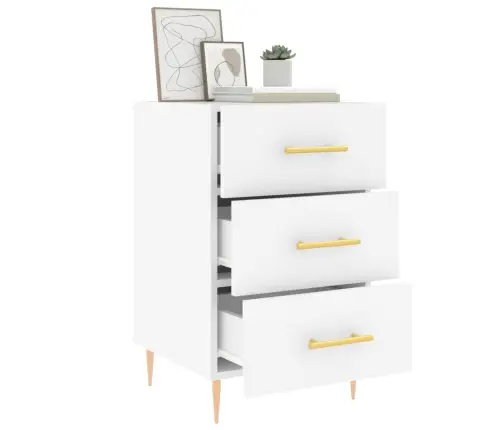 Naktsskapītis, Balts, 40X40X66 Cm, Inženierijas Koks Vidaxl