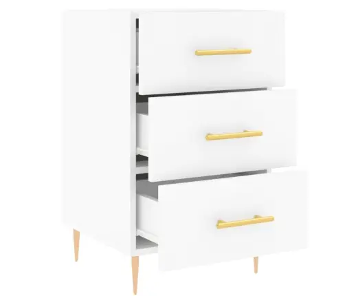 Naktsskapītis, Balts, 40X40X66 Cm, Inženierijas Koks Vidaxl