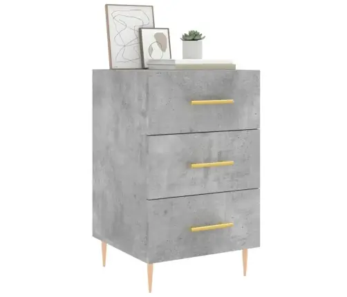 Naktsskapītis, Betona Pelēks, 40X40X66 Cm, Inženierijas Koks Vidaxl