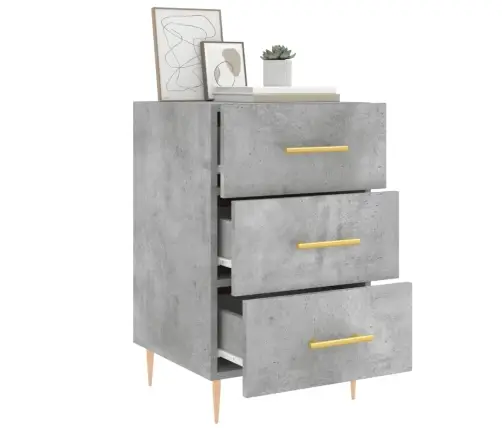 Naktsskapītis, Betona Pelēks, 40X40X66 Cm, Inženierijas Koks Vidaxl