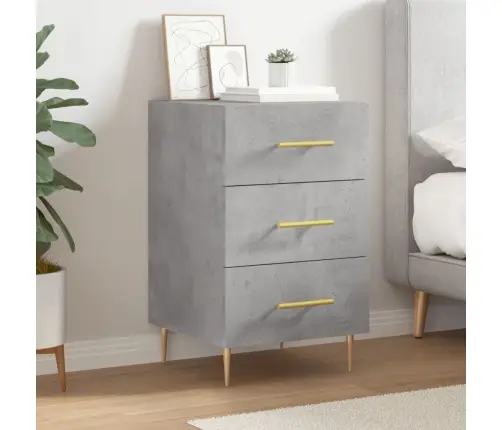 Naktsskapītis, Betona Pelēks, 40X40X66 Cm, Inženierijas Koks Vidaxl