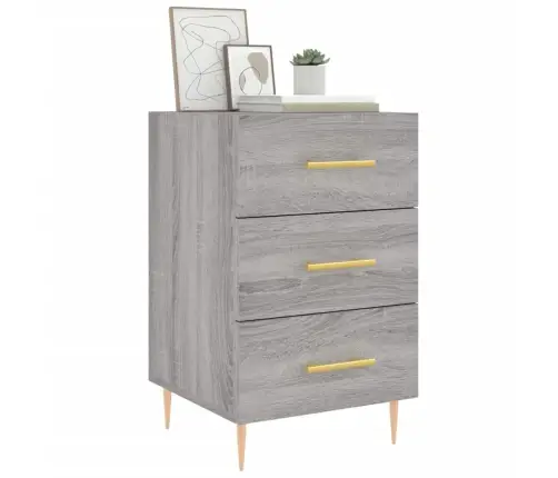 Naktsskapītis, Pelēka Ozolkoka, 40X40X66 Cm, Inženierijas Koks Vidaxl