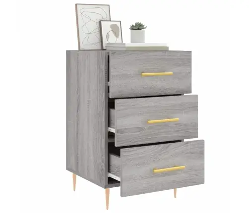 Naktsskapītis, Pelēka Ozolkoka, 40X40X66 Cm, Inženierijas Koks Vidaxl