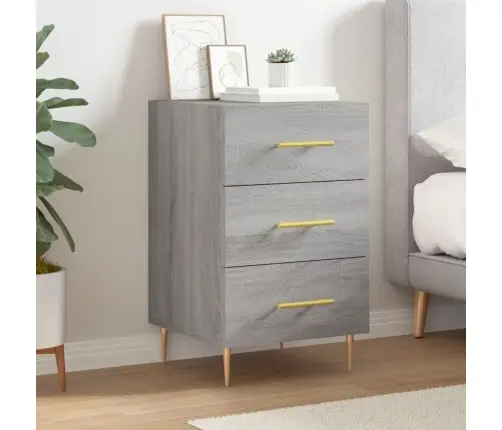 Naktsskapītis, Pelēka Ozolkoka, 40X40X66 Cm, Inženierijas Koks Vidaxl