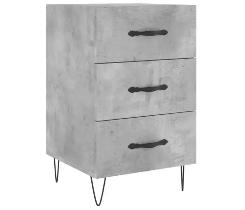 Naktsskapītis, Betona Pelēks, 40X40X66 Cm, Inženierijas Koks Vidaxl