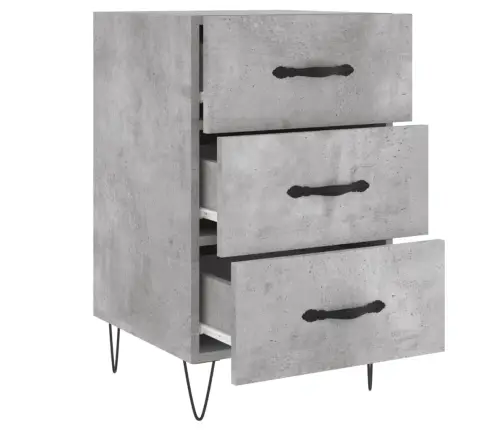 Naktsskapītis, Betona Pelēks, 40X40X66 Cm, Inženierijas Koks Vidaxl