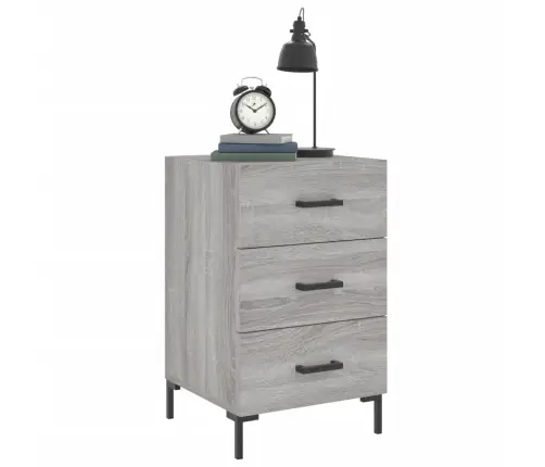 Naktsskapītis, Pelēka Ozolkoka, 40X40X66 Cm, Inženierijas Koks Vidaxl