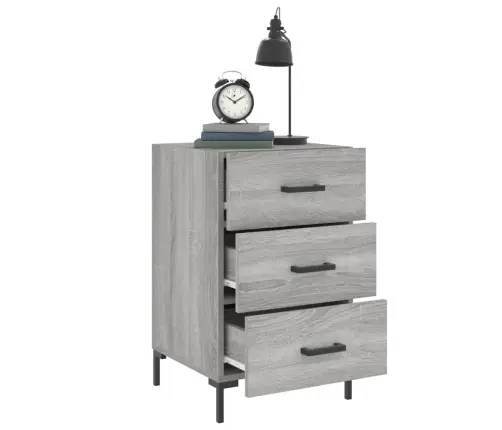 Naktsskapītis, Pelēka Ozolkoka, 40X40X66 Cm, Inženierijas Koks Vidaxl