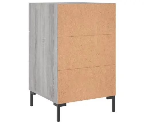 Naktsskapītis, Pelēka Ozolkoka, 40X40X66 Cm, Inženierijas Koks Vidaxl