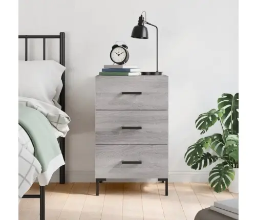 Naktsskapītis, Pelēka Ozolkoka, 40X40X66 Cm, Inženierijas Koks Vidaxl