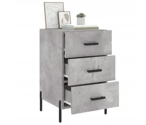 Naktinė Spintelė, Betono Pilka, 40X40X66cm Apdirbta Mediena