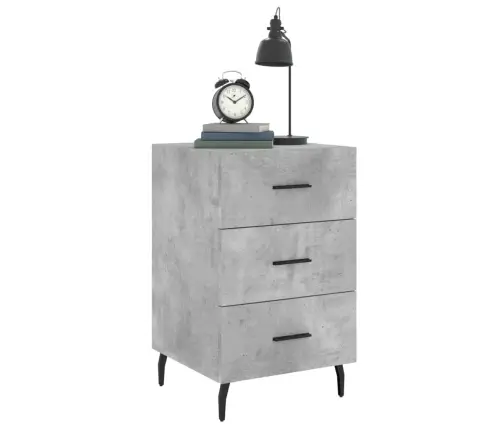 Naktsskapītis, Betona Pelēks, 40X40X66 Cm, Inženierijas Koks Vidaxl