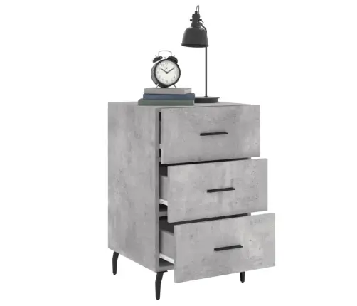 Naktsskapītis, Betona Pelēks, 40X40X66 Cm, Inženierijas Koks Vidaxl