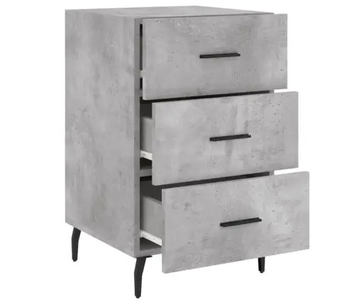 Naktsskapītis, Betona Pelēks, 40X40X66 Cm, Inženierijas Koks Vidaxl