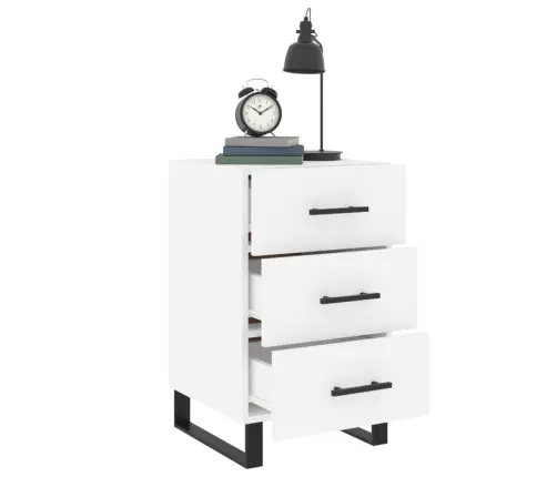 Naktsskapītis, Balts, 40X40X66 Cm, Inženierijas Koks Vidaxl