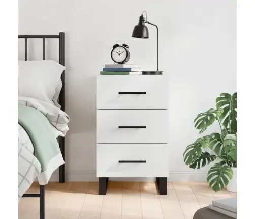 Naktsskapītis, Balts, 40X40X66 Cm, Inženierijas Koks Vidaxl