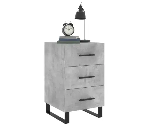 Naktsskapītis, Betona Pelēks, 40X40X66 Cm, Inženierijas Koks Vidaxl