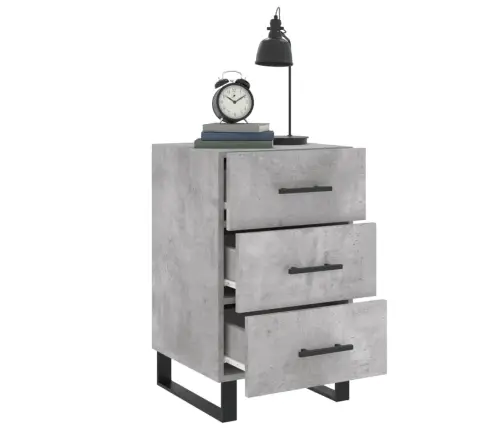 Naktsskapītis, Betona Pelēks, 40X40X66 Cm, Inženierijas Koks Vidaxl