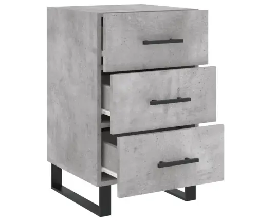 Naktsskapītis, Betona Pelēks, 40X40X66 Cm, Inženierijas Koks Vidaxl
