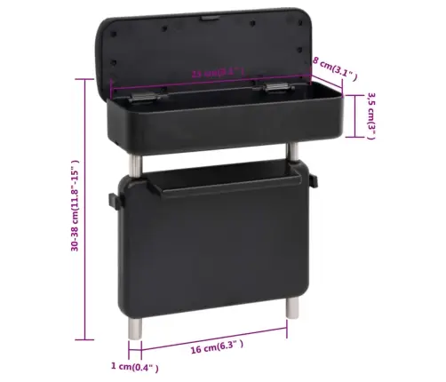Automašīnas Roku Balsts, Universāls, 23X8X(30-38) Cm, Abs Vidaxl