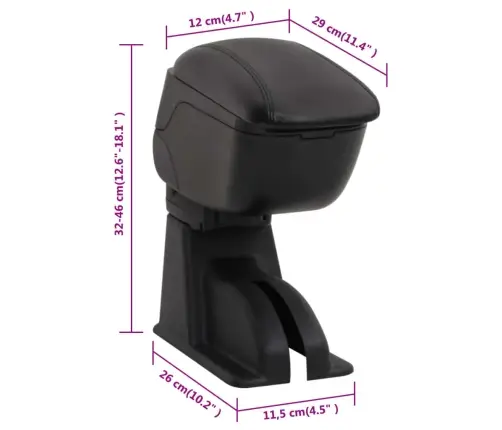 Automobilio Porankis, Juodos Spalvos, 12X29X(32-46)cm Abs