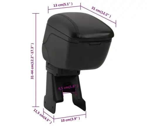 Automobilio Porankis, Juodos Spalvos, 13X31X(31-44)cm Abs