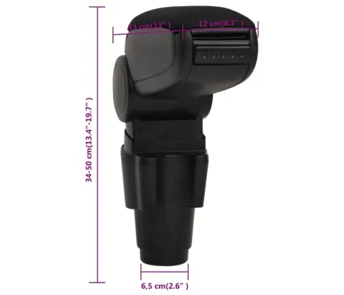 Automašīnas Roku Balsts, Melns, 12X33X(34-50) Cm, Abs Vidaxl