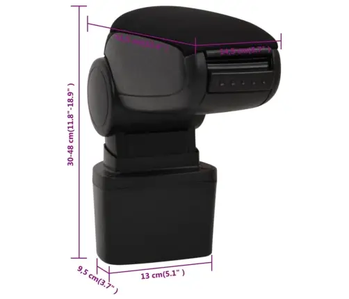 Auto Käetugi, Must, 14,5 X 31,5 X (30-48) cm Abs