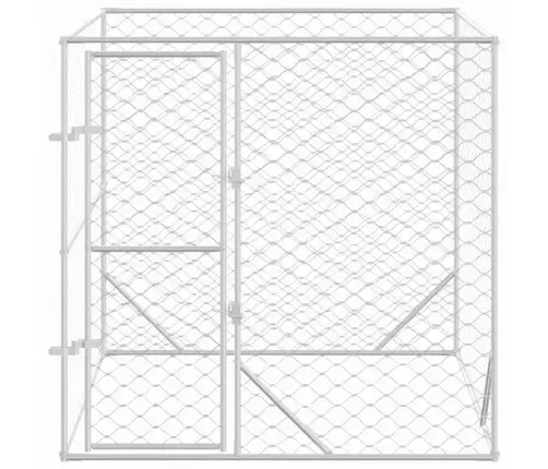 Suņu Voljērs, Sudraba Krāsā, 2X2X2 M, Cinkots Tērauds Vidaxl