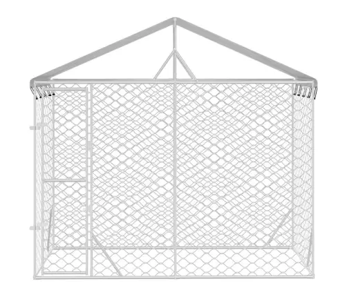 Katusega Koeraaedik, Hõbedane, 3X1,5X2,5 M, Tsingitud Teras
