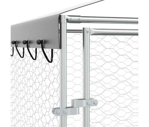 Lauko Voljeras Šunims Su Stogu, Sidabrinis, 3X1,5X2,5M, Plienas