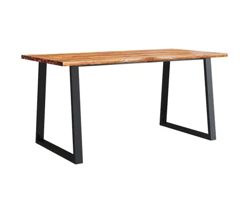 Valgomojo Stalas Su Gyvu Kraštu, 160X80X75cm Akacijos Masyvas