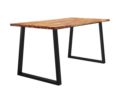 Valgomojo Stalas Su Gyvu Kraštu, 160X80X75cm Akacijos Masyvas