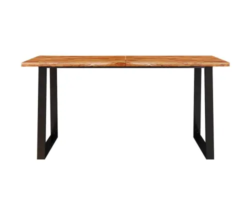 Valgomojo Stalas Su Gyvu Kraštu, 160X80X75cm Akacijos Masyvas