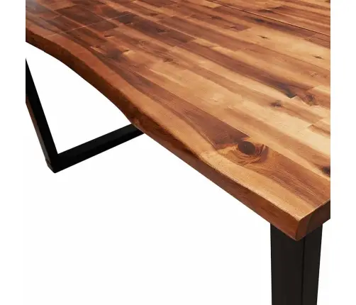 Valgomojo Stalas Su Gyvu Kraštu, 160X80X75cm Akacijos Masyvas