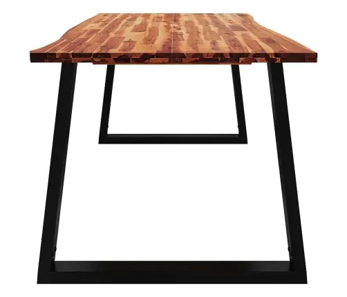 Valgomojo Stalas Su Gyvu Kraštu, 200X90X75cm Akacijos Masyvas