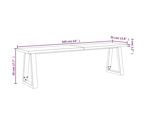 Sols, Dabīgas Formas Malas, 160 Cm, Akācijas Masīvkoks Vidaxl