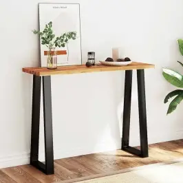 Konsoollaud Naturaalsete Servadega, 110X35X80 cm Akaatsiapuit