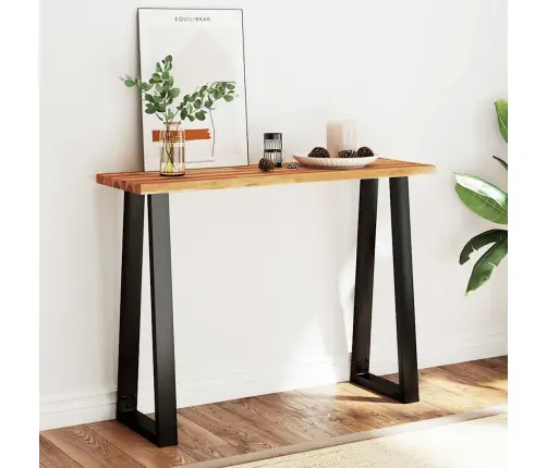 Konsoollaud Naturaalsete Servadega, 110X35X80 cm Akaatsiapuit