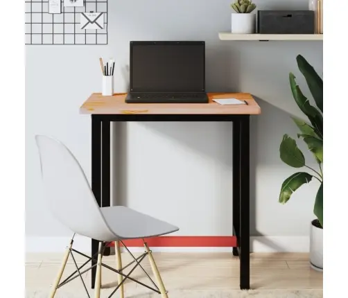 Töölaud, 80 X 55 X 81,5 cm Pöökpuu Ja Metall